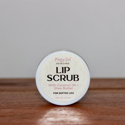 Mossy Gal Lip Scrub with coconut oil, shea butter, and mango butter.