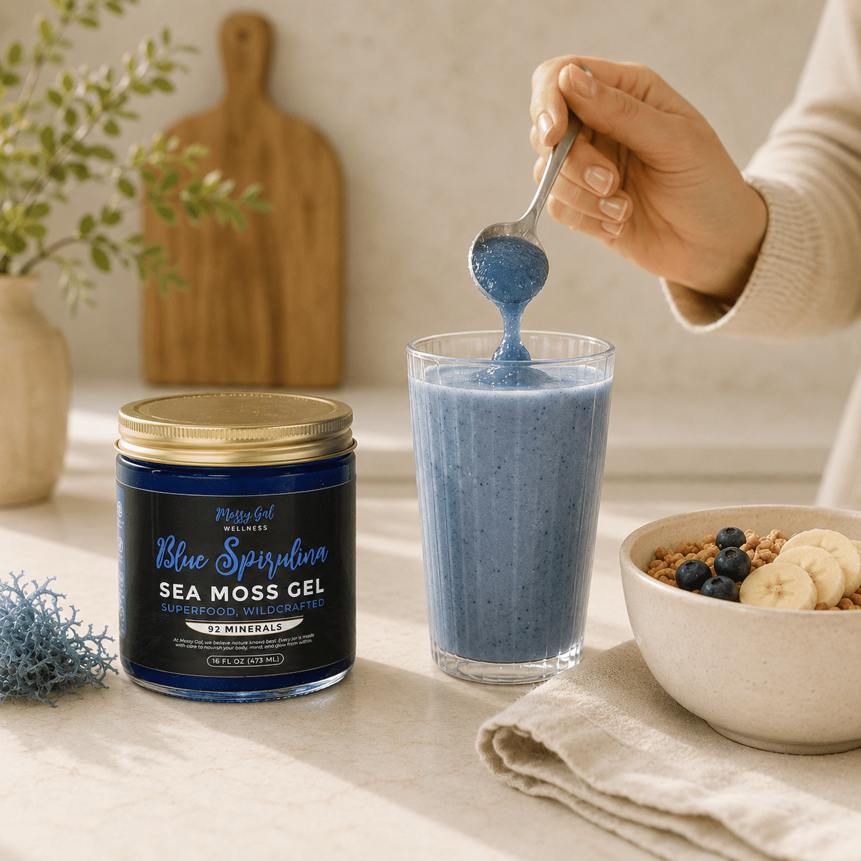 Mossy Gal Blue Spirulina Sea Moss Gel | Ocean Blend