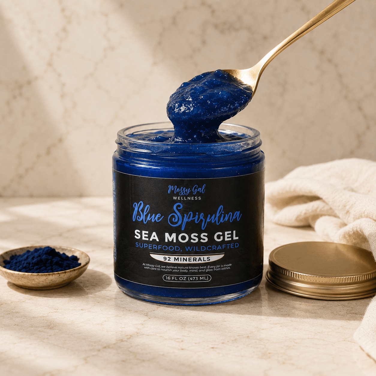 Mossy Gal Blue Spirulina Sea Moss Gel | Ocean Blend