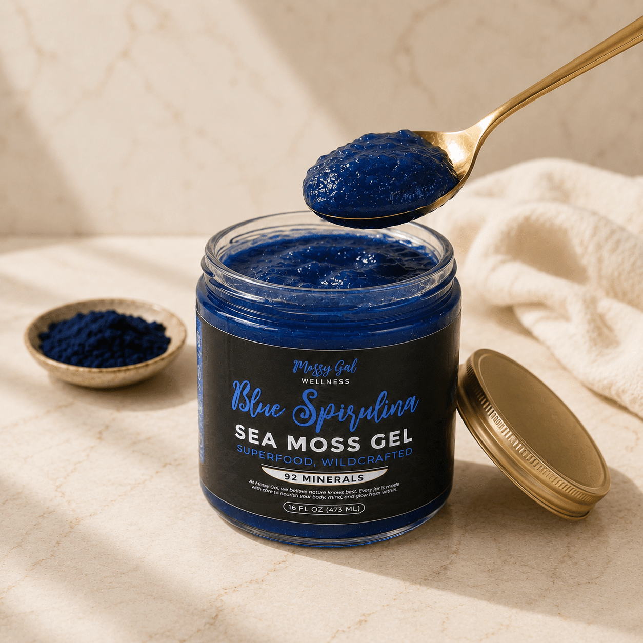Mossy Gal Blue Spirulina Sea Moss Gel | Ocean Blend