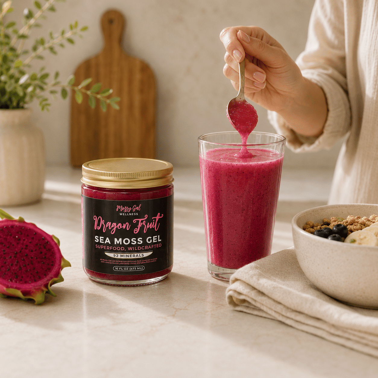Mossy Gal Dragon Fruit Sea Moss Gel | Tropical Wellness Blend