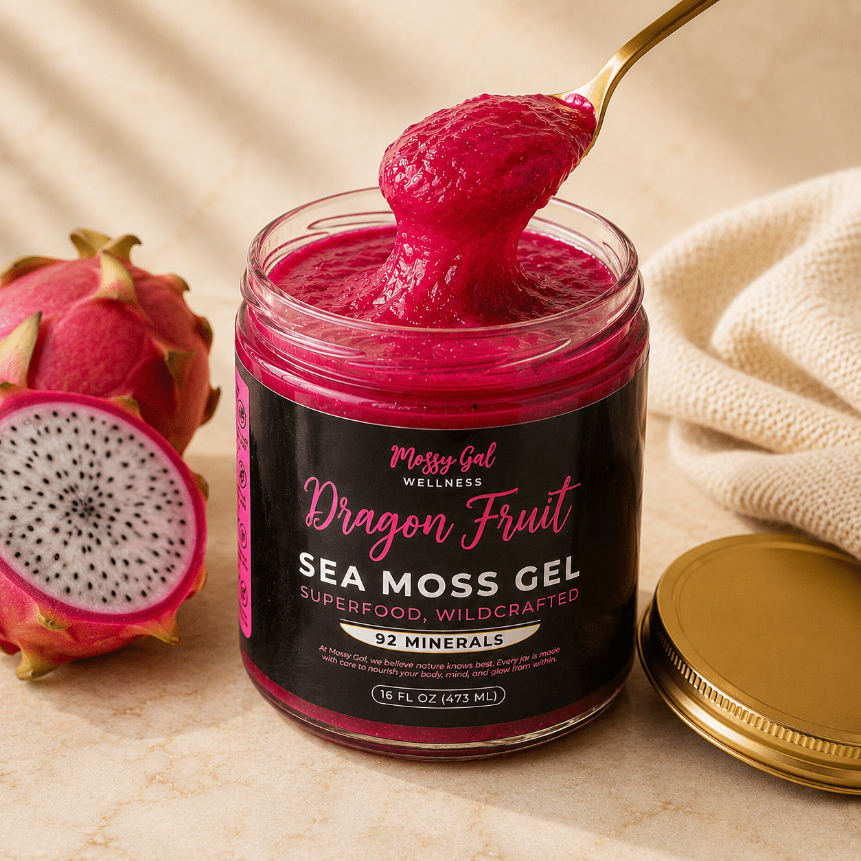 Mossy Gal Dragon Fruit Sea Moss Gel | Tropical Wellness Blend