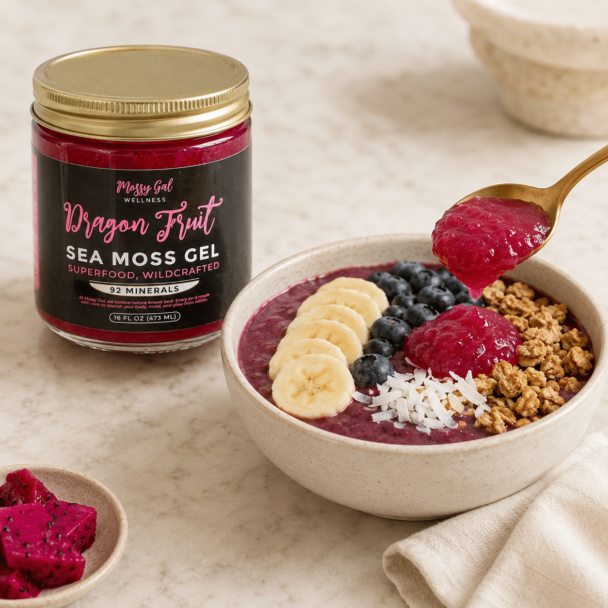 Mossy Gal Dragon Fruit Sea Moss Gel | Tropical Wellness Blend