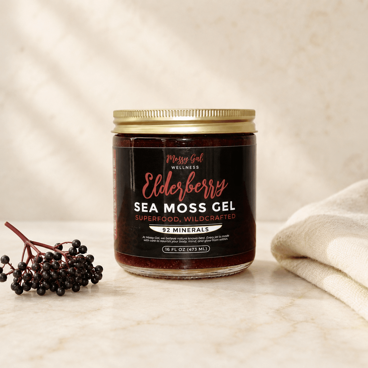 Mossy Gal Elderberry Sea Moss Gel | Immunity & Wellness Blend