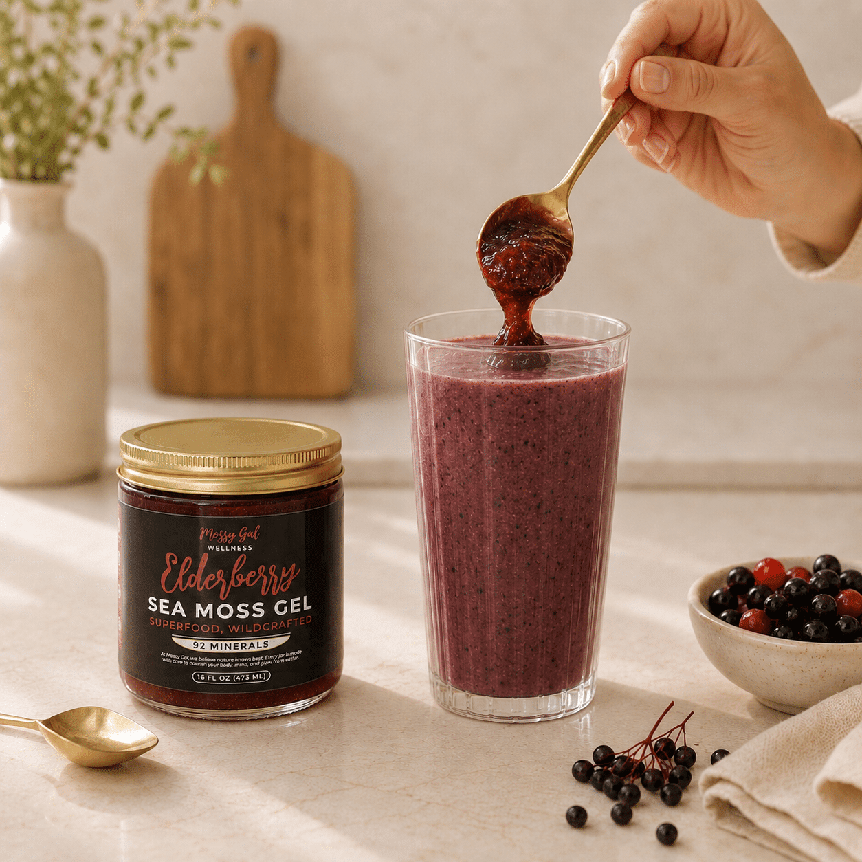 Mossy Gal Elderberry Sea Moss Gel | Immunity & Wellness Blend