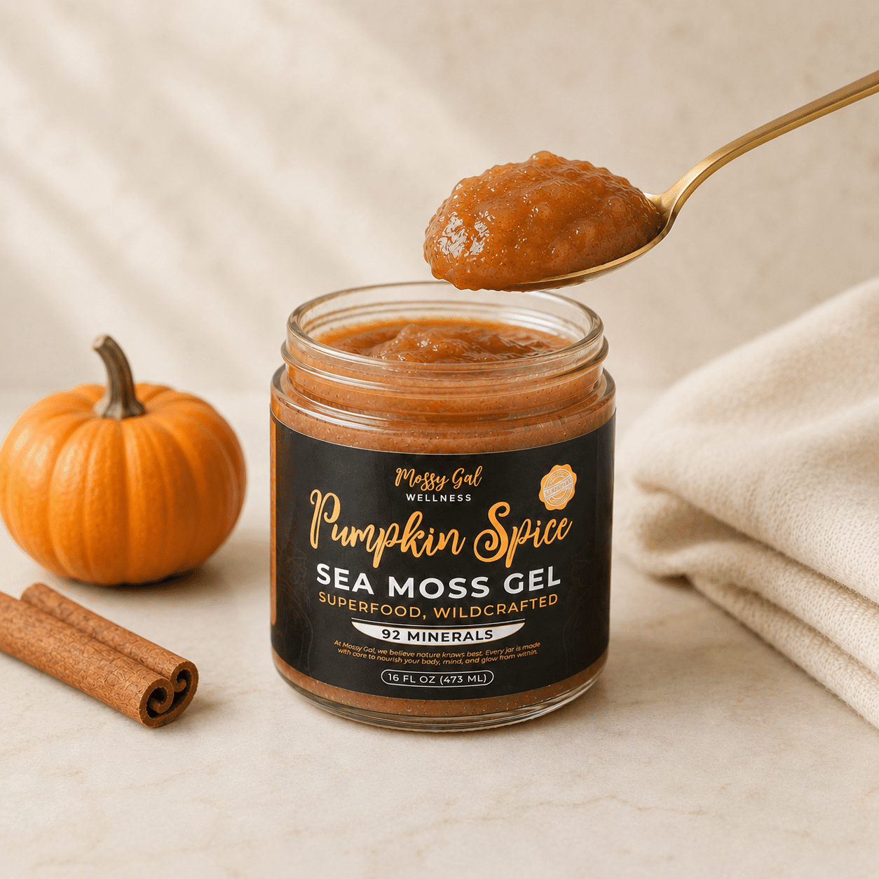 Mossy Gal Pumpkin Spice Sea Moss Gel | Autumn Superblend