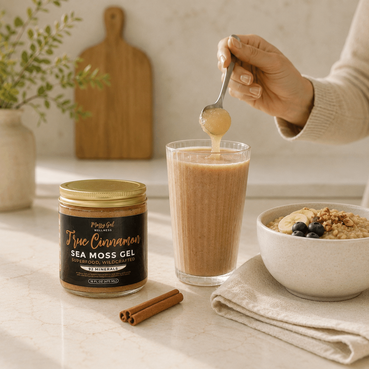 Mossy Gal True Cinnamon Sea Moss Gel | Warming Wellness Blend
