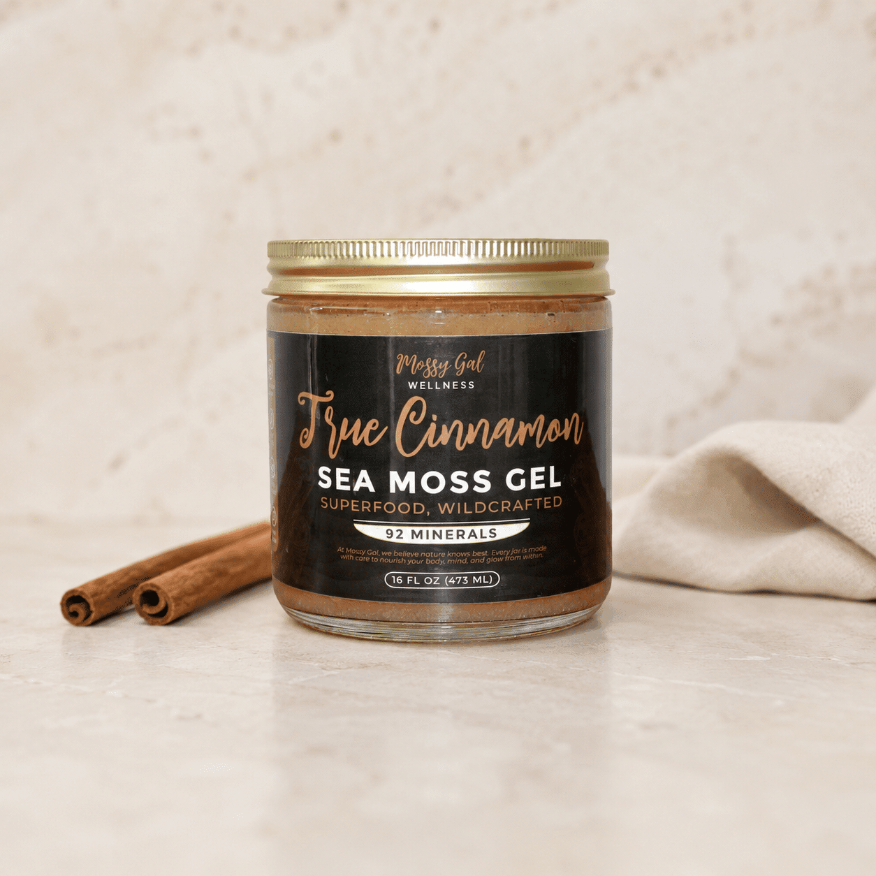 Mossy Gal True Cinnamon Sea Moss Gel | Warming Wellness Blend
